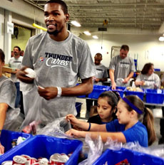 Kevin Durant Using Plastic Bins