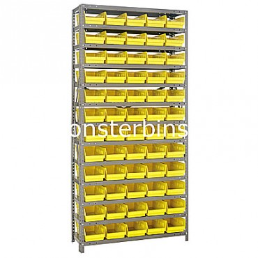 Steel Shelving Unit - 13 Shelves - 60 Shelf Bins (12&quot;x6&quot;x4&quot;)