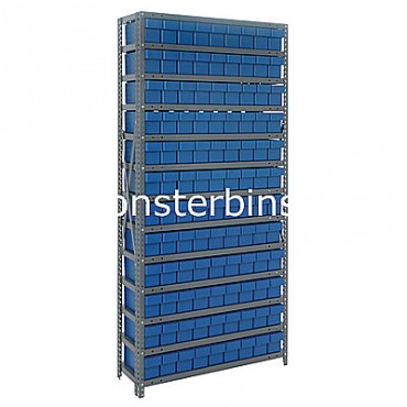 Steel Shelving Unit - 13 Shelves - 108 Euro Drawers (QED501)