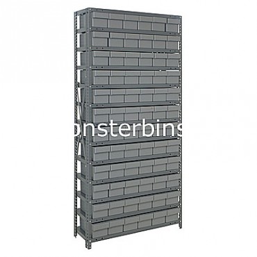 Steel Shelving Unit - 13 Shelves - 72 Euro Drawers (QED601)