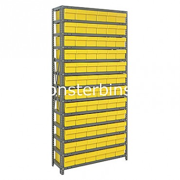 Steel Shelving Unit - 13 Shelves - 72 Euro Drawers (QED601)