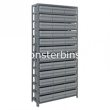 Steel Shelving Unit - 13 Shelves - 36 Euro Drawers (QED801)