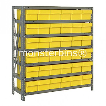 Steel Shelving Unit - 7 Shelves - 36 Euro Drawers (QED602)