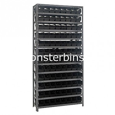 Steel Shelving Unit - 13 Shelves - 96 Shelf Bins (18&quot;x4&quot;x4&quot;)