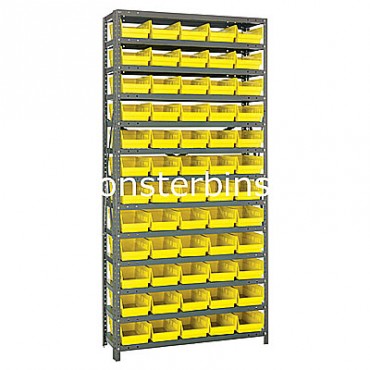 Steel Shelving Unit - 13 Shelves - 60 Shelf Bins (18&quot;x6&quot;x4&quot;)