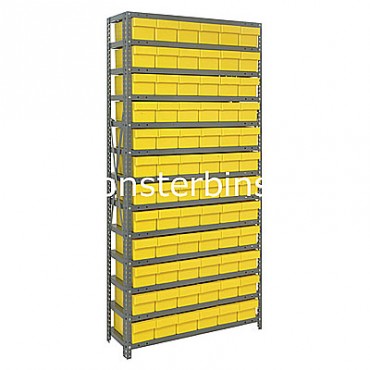 Steel Shelving Unit - 13 Shelves - 72 Euro Drawers (QED602)
