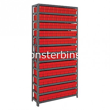 Steel Shelving Unit - 13 Shelves - 108 Euro Drawers (QED604)