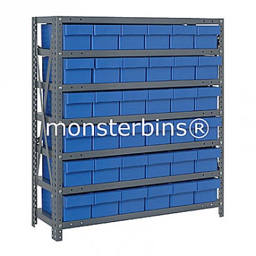 Steel Shelving Unit - 13 Shelves - 36 Euro Drawers (QED603)