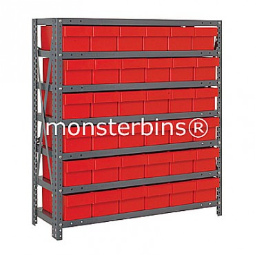 Steel Shelving Unit - 13 Shelves - 36 Euro Drawers (QED603)