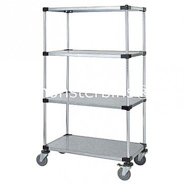 Mobile Solid Cart - 4 Solid Shelves - 18x36x69 (with casters)