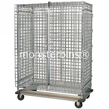 Mobile Wire Security Unit with Dolly Base - 24x36x70 (with casters)