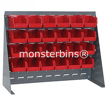 Bench Rack with 24 QUS210 Bins - Red