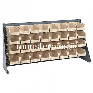 Bench Rack with 32 QUS220 Bins - Ivory
