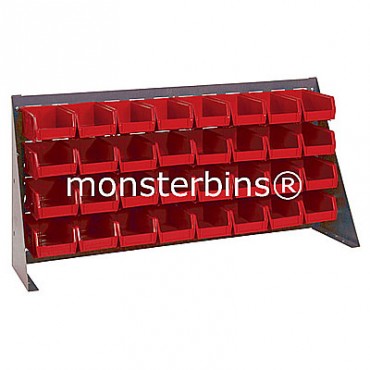 Bench Rack with 32 QUS220 Bins - Red