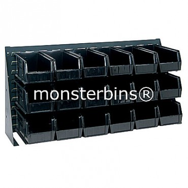 Bench Rack with 18 MB230 Bins - Black