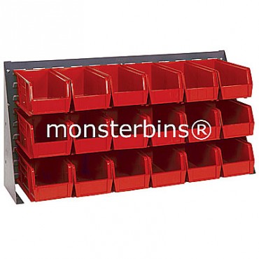 Bench Rack with 18 QUS230 Bins - Red