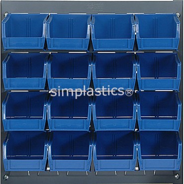 Louvered Panel With 16 MB210 Bins - Blue