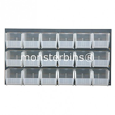 Louvered Panel With 18 QUS230 Clear Bins