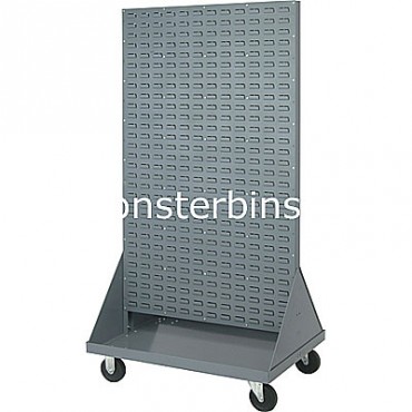Double Sided Louvered Panel Mobile Cart 36x66