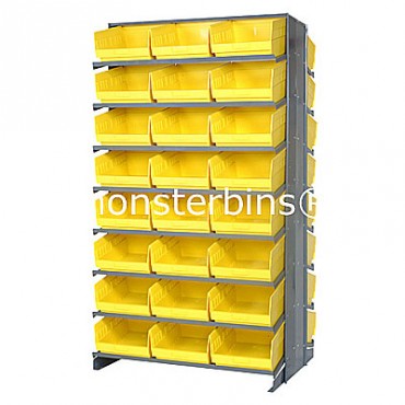 Double Sided Sloped Pick Rack - 16 Shelves - 48 Shelf Bins (12x11x6)