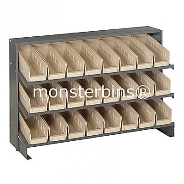 Bench Rack - 3 Shelves - 24 Shelf Bins (12x4x4)