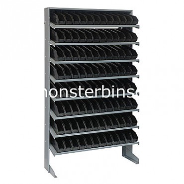 Single Sided Sloped Pick Rack - 8 Shelves - 96 Shelf Bins (12x3x4)