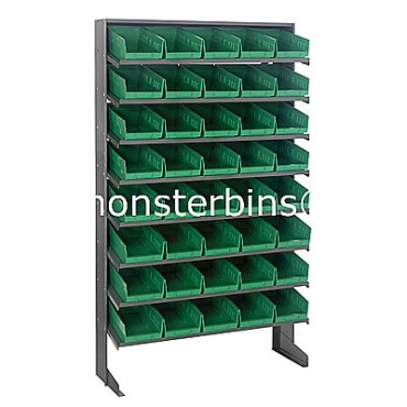 Single Sided Sloped Pick Rack - 8 Shelves - 40 Shelf Bins (12x6x4)