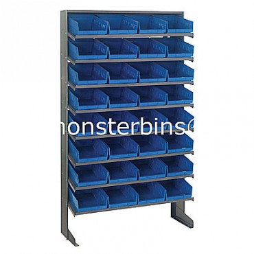 Single Sided Sloped Pick Rack - 8 Shelves - 32 Shelf Bins (12x8x4)