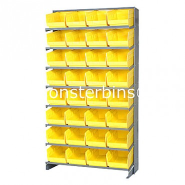 Single Sided Sloped Pick Rack - 8 Shelves - 32 Shelf Bins (12x8x6)