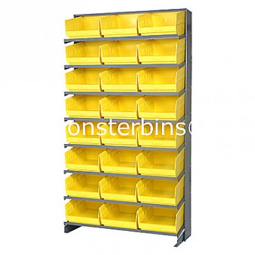 Single Sided Sloped Pick Rack - 8 Shelves - 24 Shelf Bins (12x11x6)