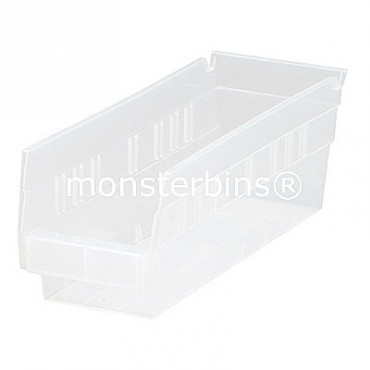 Clear Plastic Shelf Bin 12x4x4