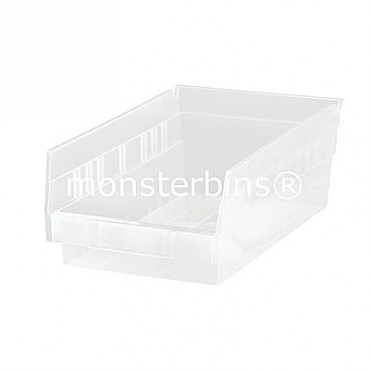 Clear Plastic Shelf Bin 12x6x4