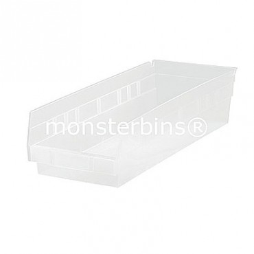 Clear Plastic Shelf Bin 18x8x4