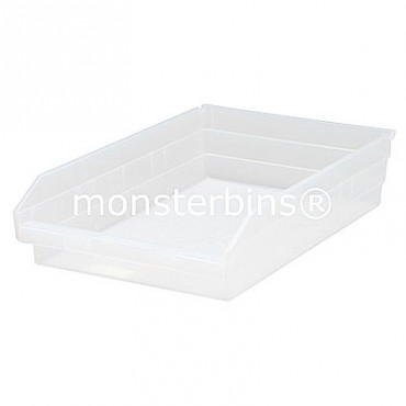 Clear Plastic Shelf Bin 18x11x4