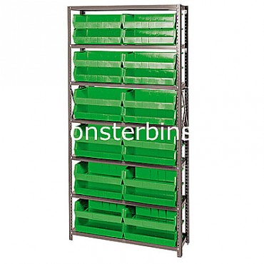 Steel Shelving Unit with 7 Shelves and 24 MB245 Bins