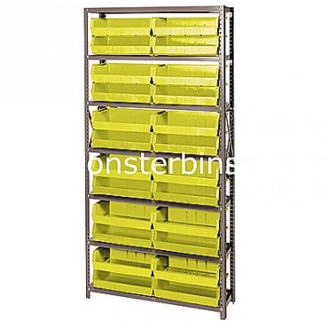 Steel Shelving Unit with 7 Shelves and 24 QUS245 Bins