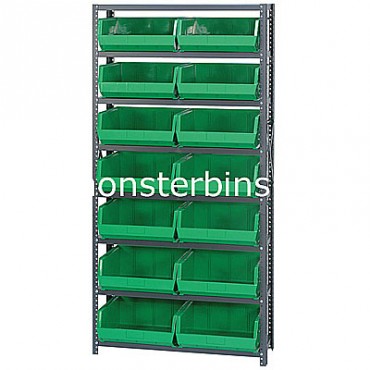 Steel Shelving Unit with 8 Shelves and 14 MB250 Bins