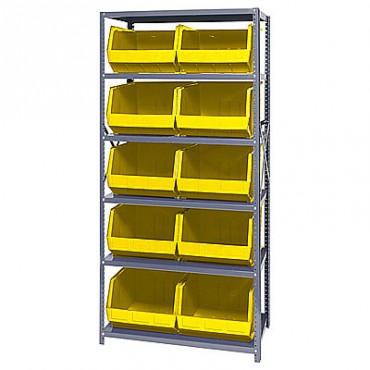 Steel Shelving Unit with 6 Shelves and 10 MB270 Bins