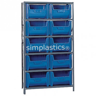 Steel Shelving Unit with 6 Shelves and 10 QGH700 Bins