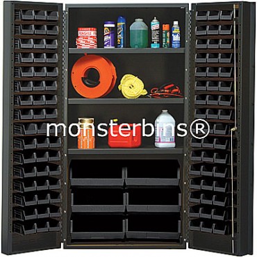 SSC-36 Cabinet with Shelves and Black Plastic Bins