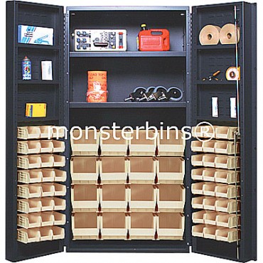 36&quot; Cabinet with 2 Adjustable Shelves, 6 Door Shelves & 64 Stack Bins