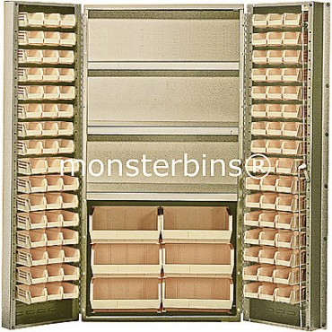 Beige 36&quot; Cabinet with 102 Stack Bins