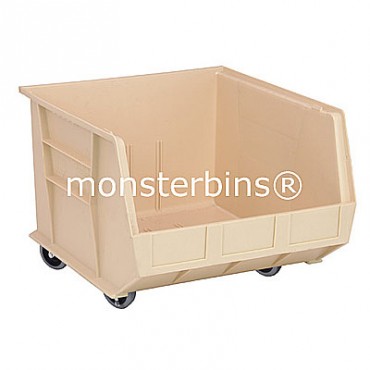Monster MB275 Stacking Plastic Bins 18x16x11 Mobile  Ivory