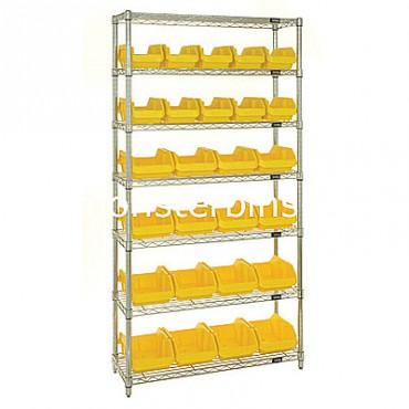Wire Shelving Unit with 7 Shelves - 10 MQP1265, 16 MQP1285