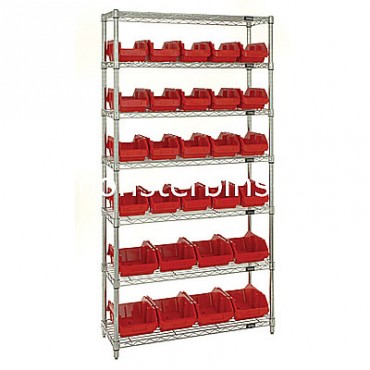 Wire Shelving Unit with 7 Shelves - 20 MQP1265, 8 MQP1285