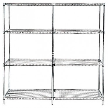 Wire Shelving Add-On Unit - 54&quot; High - 4 Shelves - 21x42